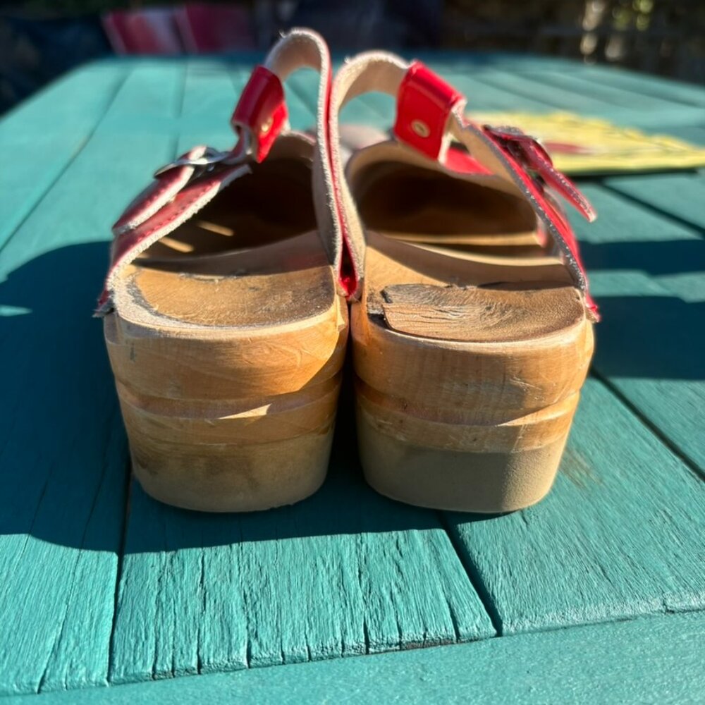 Troentorp Red Women's Mary Jane Clog Sandals - Picture 3 of 7